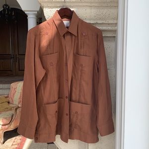 Ramon Puig Guyaberas Mocha Linen Dress Shirt